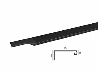 PUXADOR BARRA FACETATO 3M - RM183 - SUPRA PRETO - ROMETAL