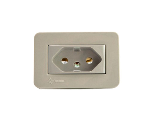 TOMADA EASY INSTAL 20A 3 PINOS CINZA - GUIDINI